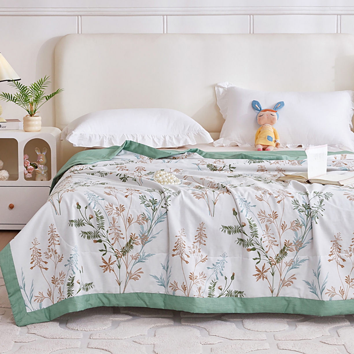 91家纺网 家纺一手货源 找家纺 尊妙被业 2026春夏新款全棉印花夏被空调被夏凉被 情梦莎