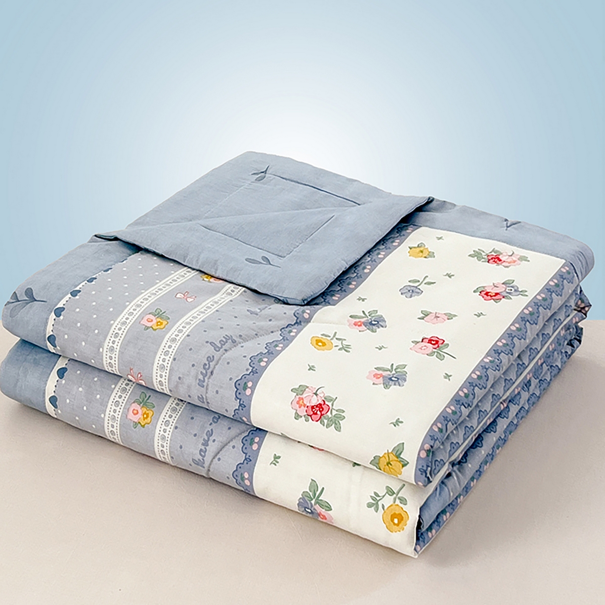 91家纺网 家纺一手货源 找家纺 尊妙被业 2026春夏新款全棉印花夏被空调被夏凉被 安暖入夏