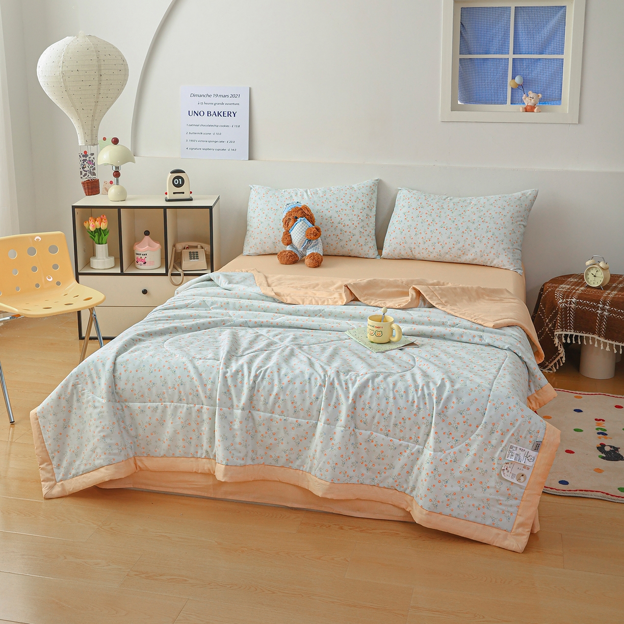 91家纺网 家纺一手货源 找家纺 尊妙被业 2026春夏新款全棉印花夏被空调被夏凉被 紫罗兰的梦