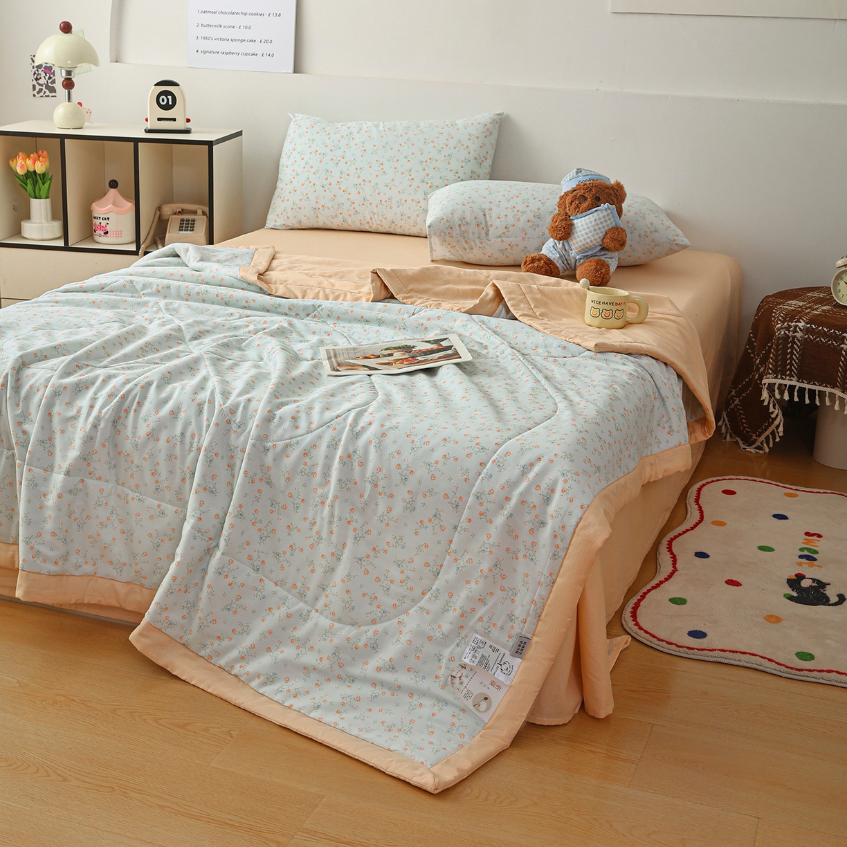 91家纺网 家纺一手货源 找家纺 尊妙被业 2026春夏新款全棉印花夏被空调被夏凉被 紫罗兰的梦