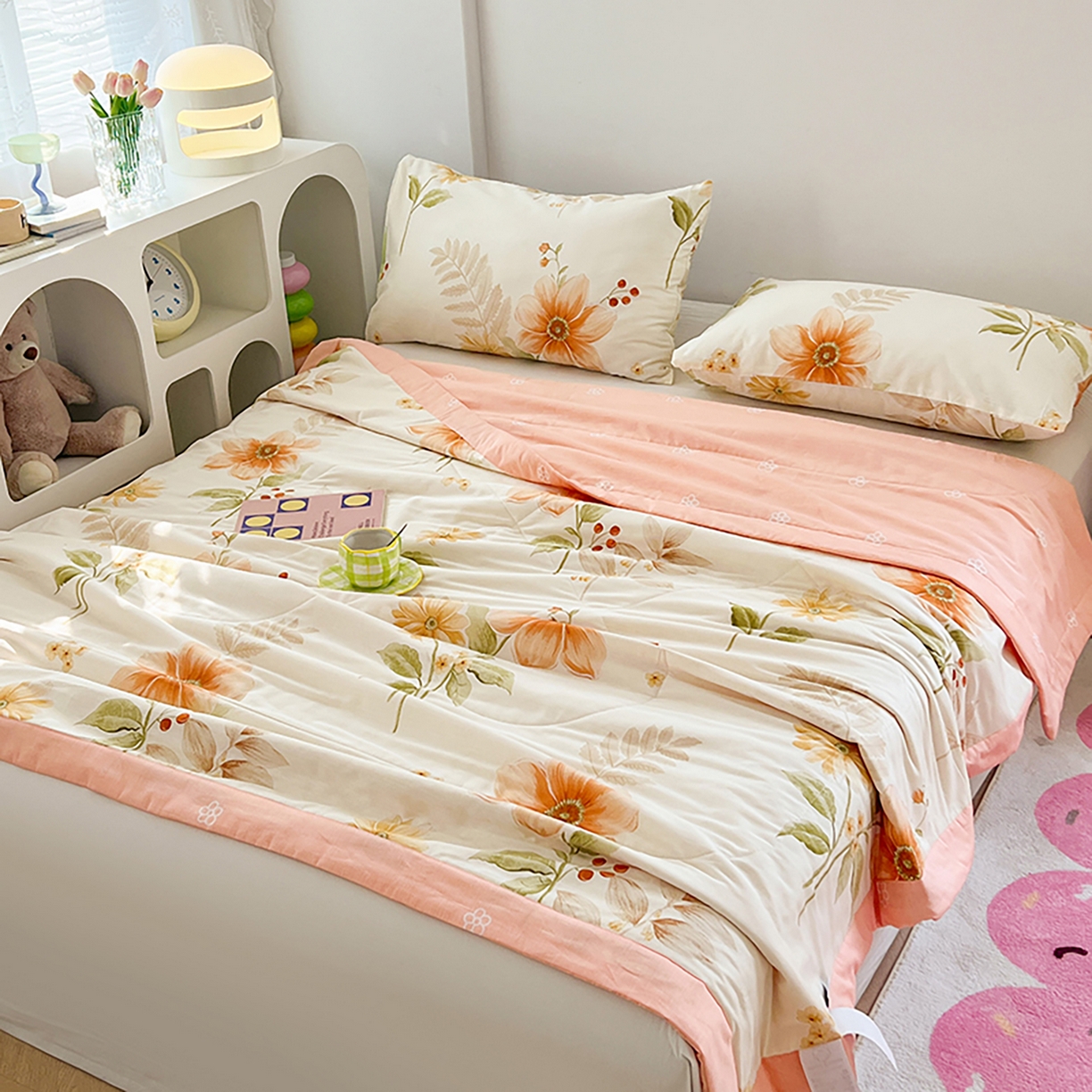 91家纺网 家纺一手货源 找家纺 尊妙被业 2026春夏新款全棉印花夏被空调被夏凉被 云梦花都-米