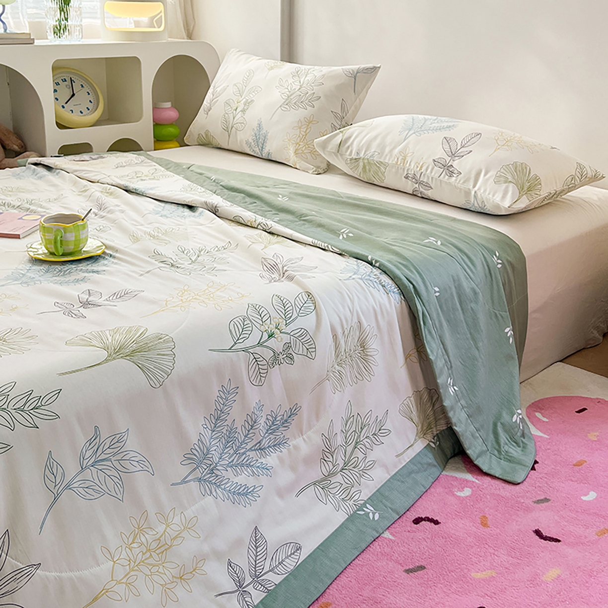 91家纺网 家纺一手货源 找家纺 尊妙被业 2026春夏新款全棉印花夏被空调被夏凉被 春风沐㰤