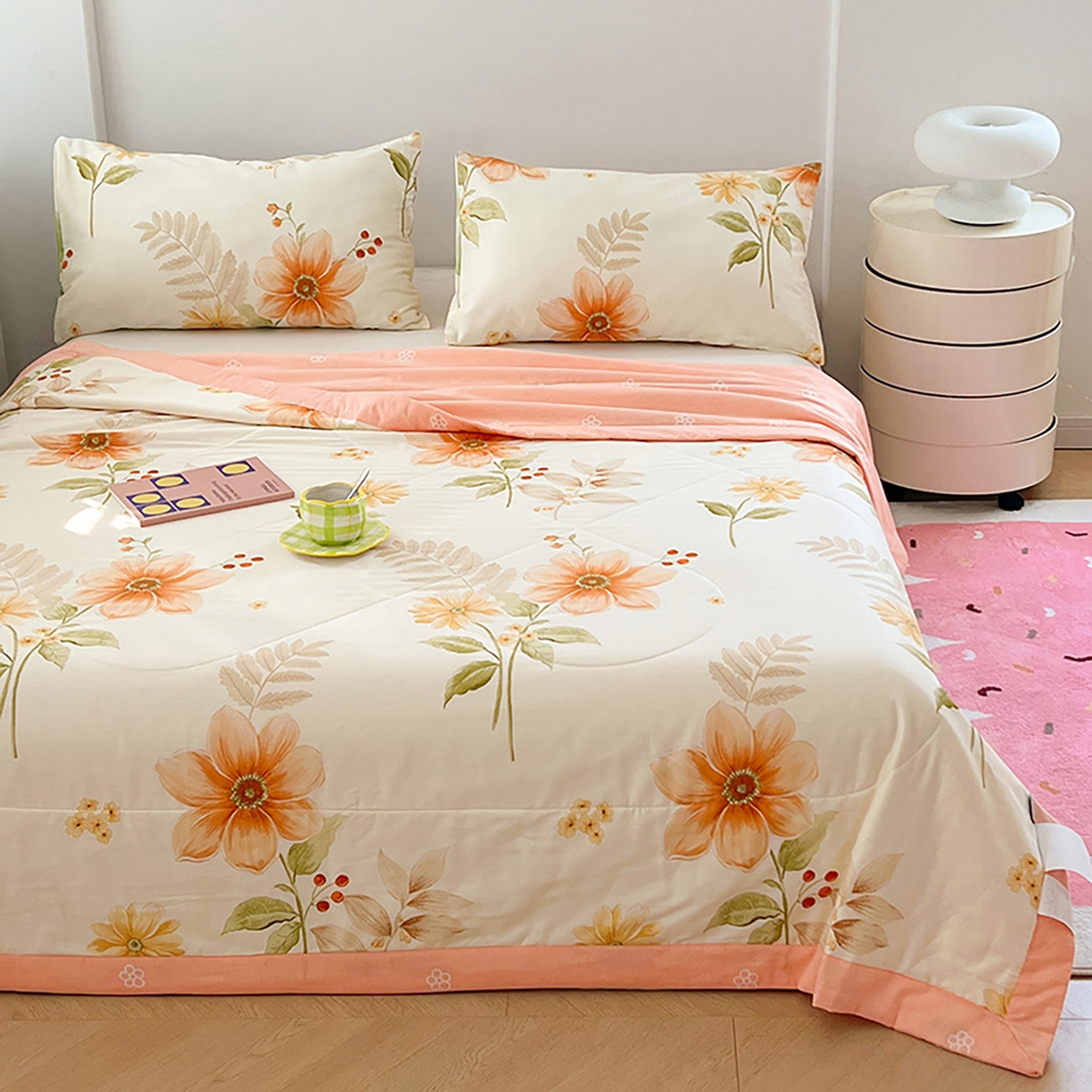 91家纺网 家纺一手货源 找家纺 尊妙被业 2026春夏新款全棉印花夏被空调被夏凉被 云梦花都-米