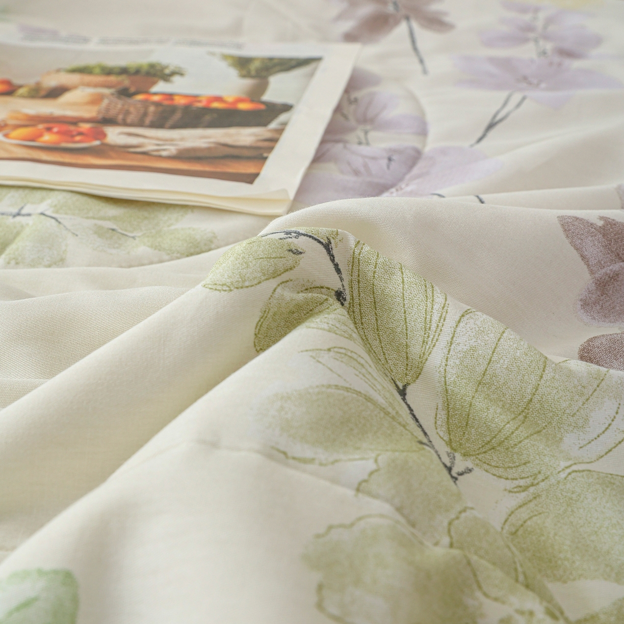 91家纺网 家纺一手货源 找家纺 尊妙被业 2026春夏新款全棉印花夏被空调被夏凉被 栖川 绿