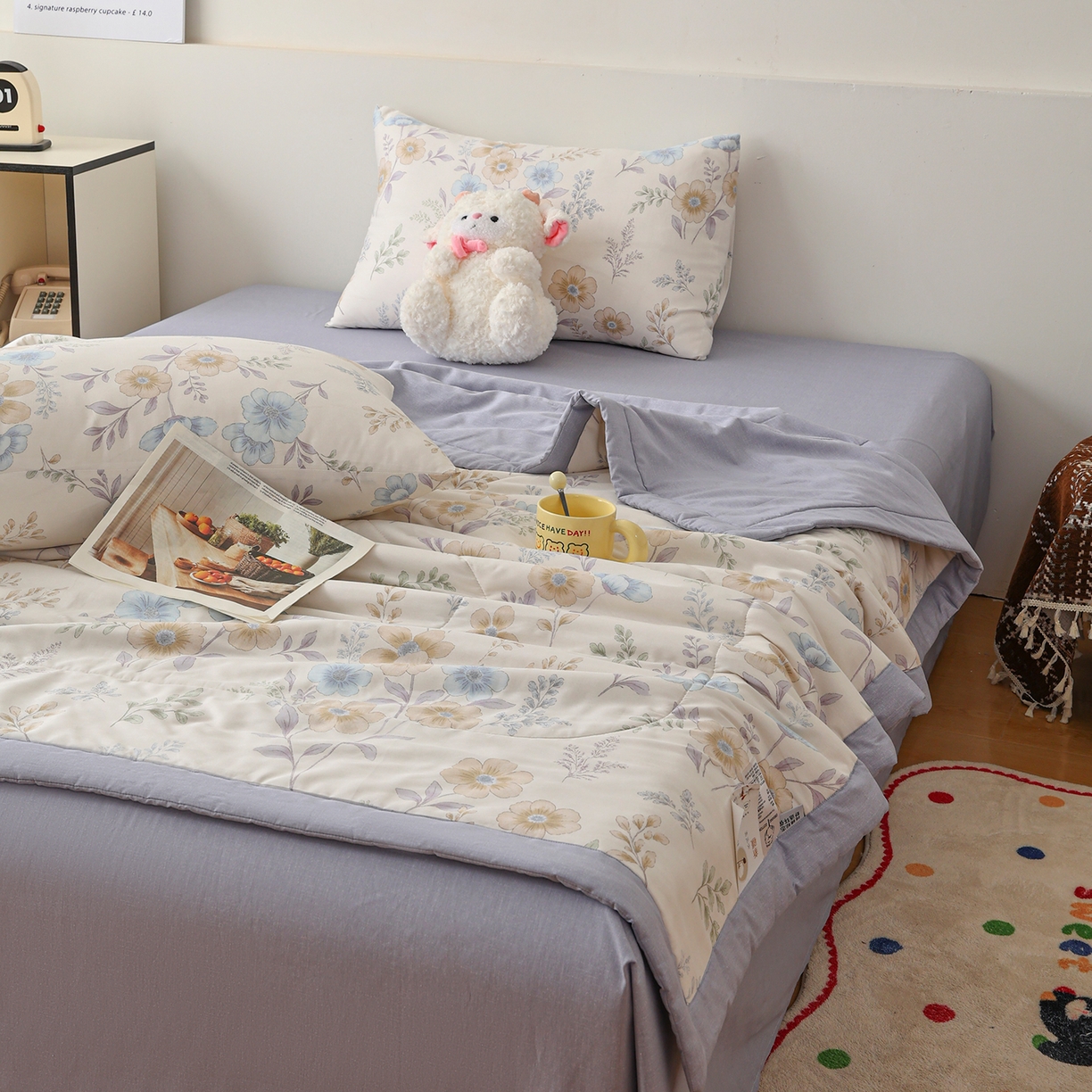 91家纺网 家纺一手货源 找家纺 尊妙被业 2026春夏新款全棉印花夏被空调被夏凉被 简秋