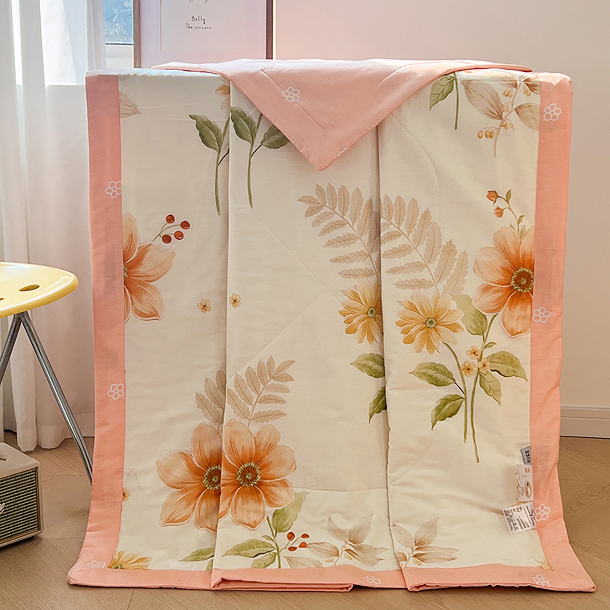 91家纺网 家纺一手货源 找家纺 尊妙被业 2026春夏新款全棉印花夏被空调被夏凉被 云梦花都-米