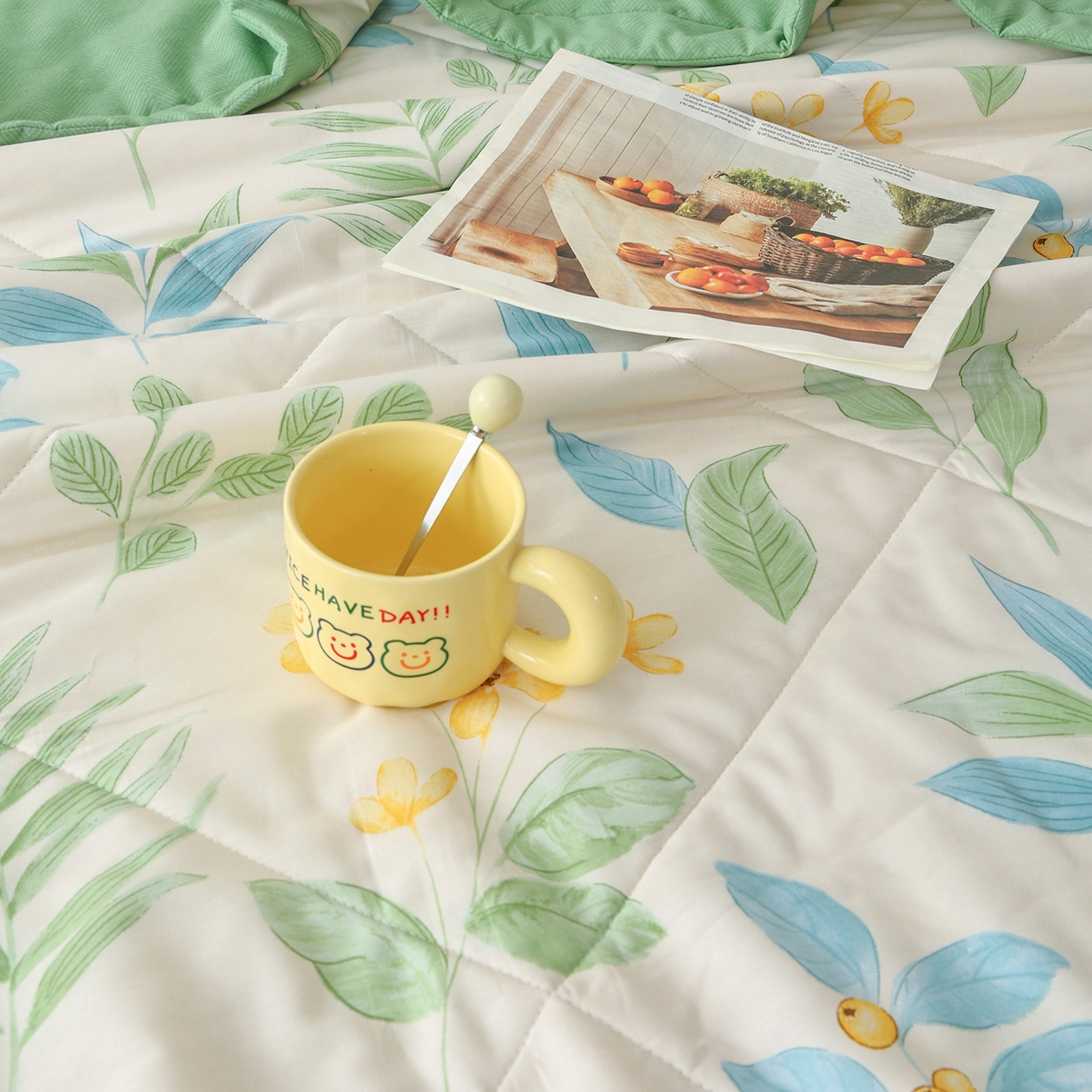 91家纺网 家纺一手货源 找家纺 尊妙被业 2026春夏新款全棉印花夏被空调被夏凉被 淡花香梦