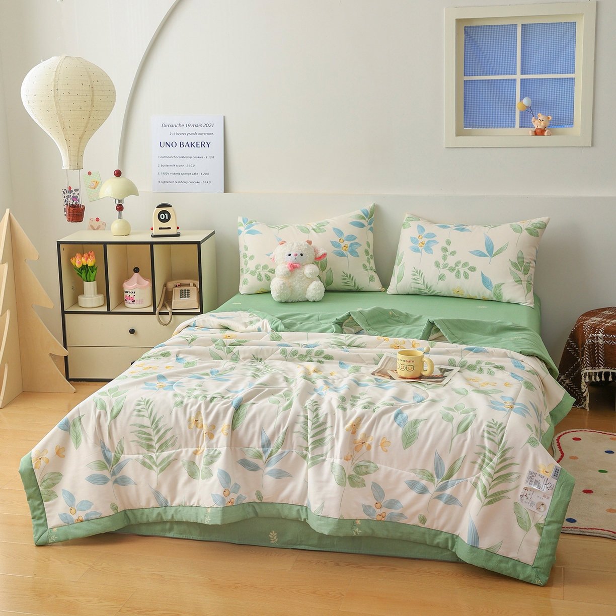 91家纺网 家纺一手货源 找家纺 尊妙被业 2026春夏新款全棉印花夏被空调被夏凉被 淡花香梦