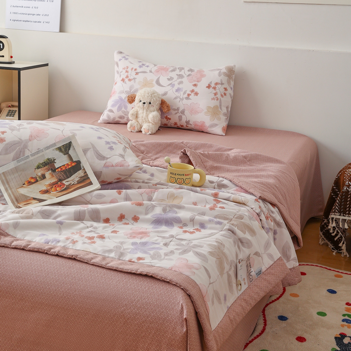 91家纺网 家纺一手货源 找家纺 尊妙被业 2026春夏新款全棉印花夏被空调被夏凉被 杜桑花园