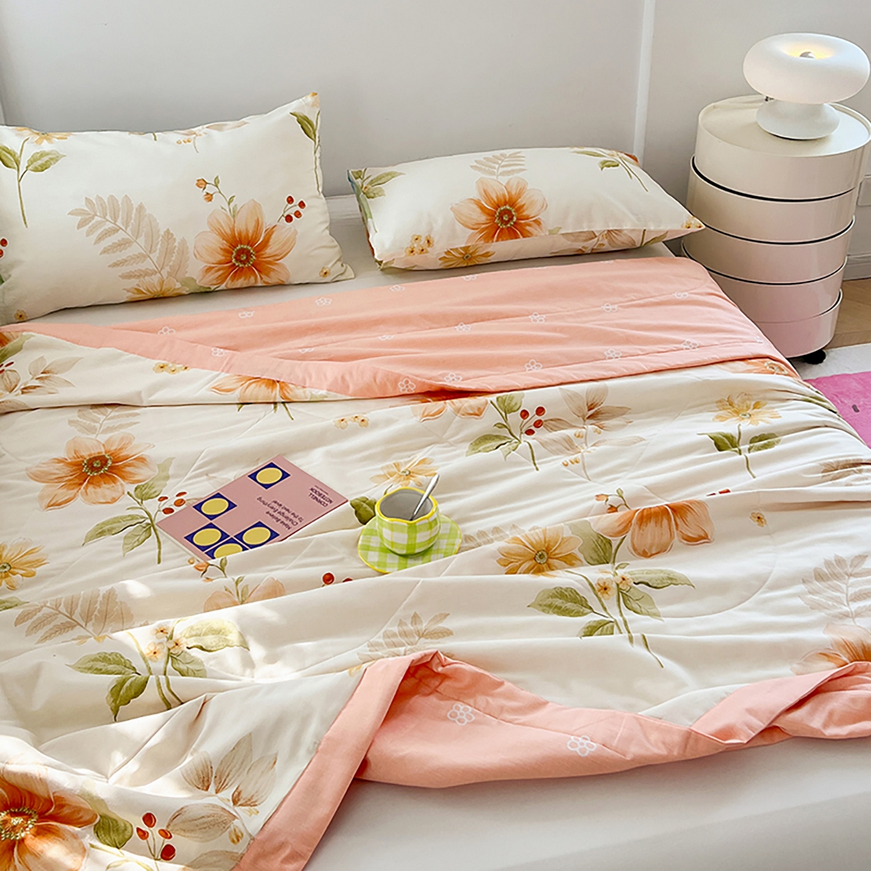 91家纺网 家纺一手货源 找家纺 尊妙被业 2026春夏新款全棉印花夏被空调被夏凉被 云梦花都-米