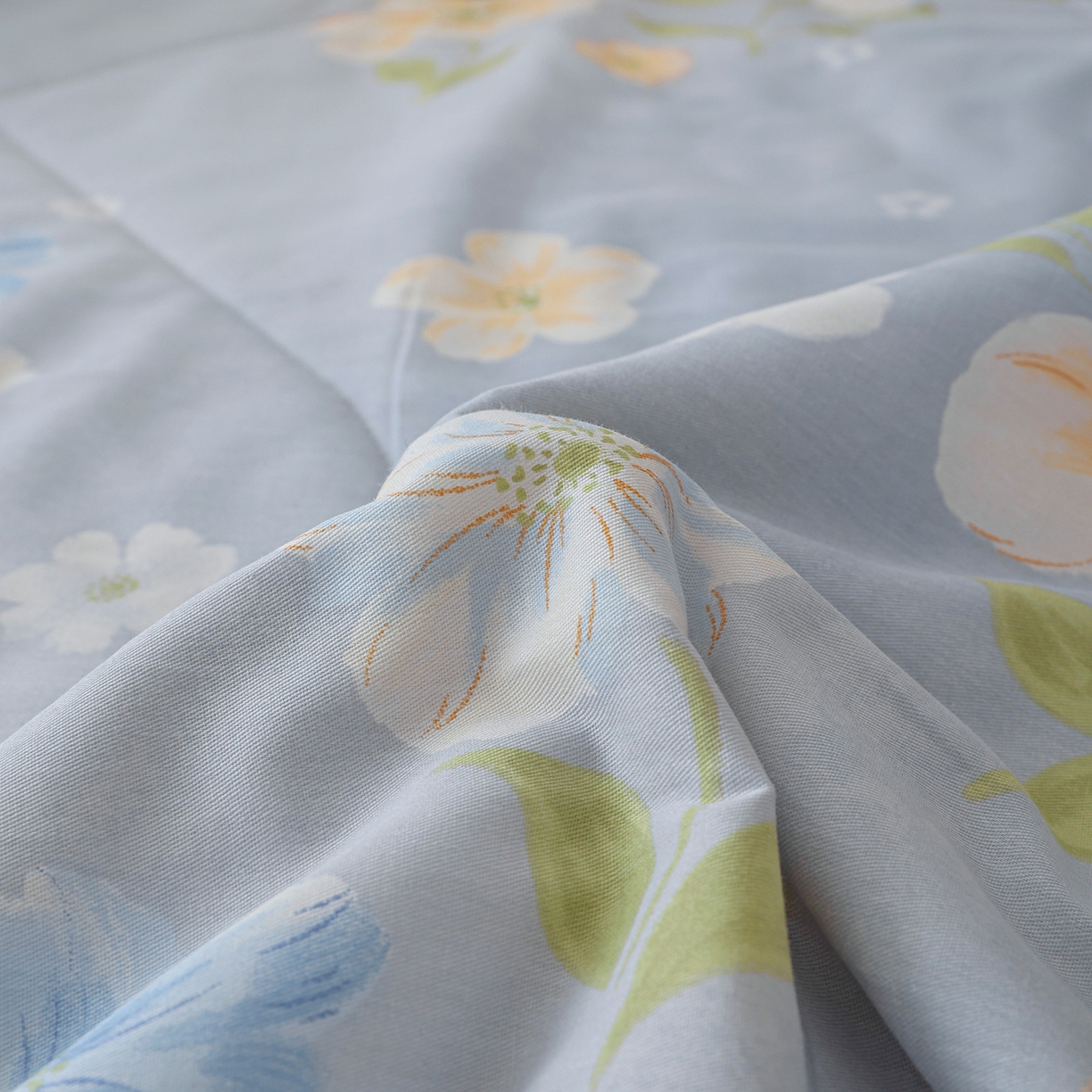 91家纺网 家纺一手货源 找家纺 尊妙被业 2026春夏新款全棉印花夏被空调被夏凉被 浅影