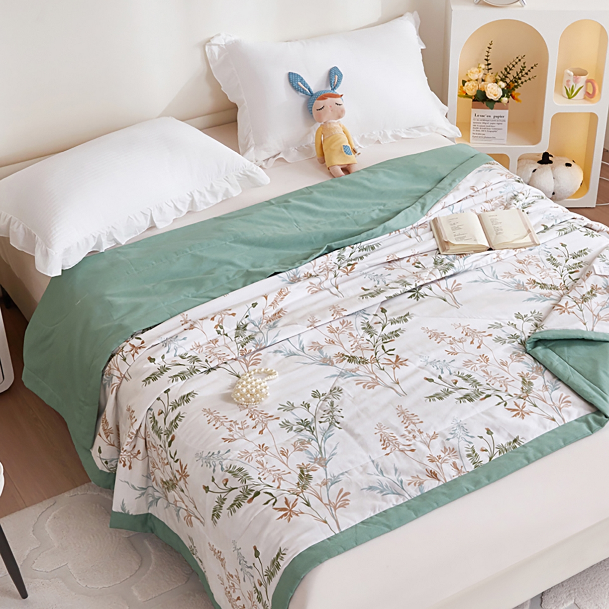 91家纺网 家纺一手货源 找家纺 尊妙被业 2026春夏新款全棉印花夏被空调被夏凉被 情梦莎