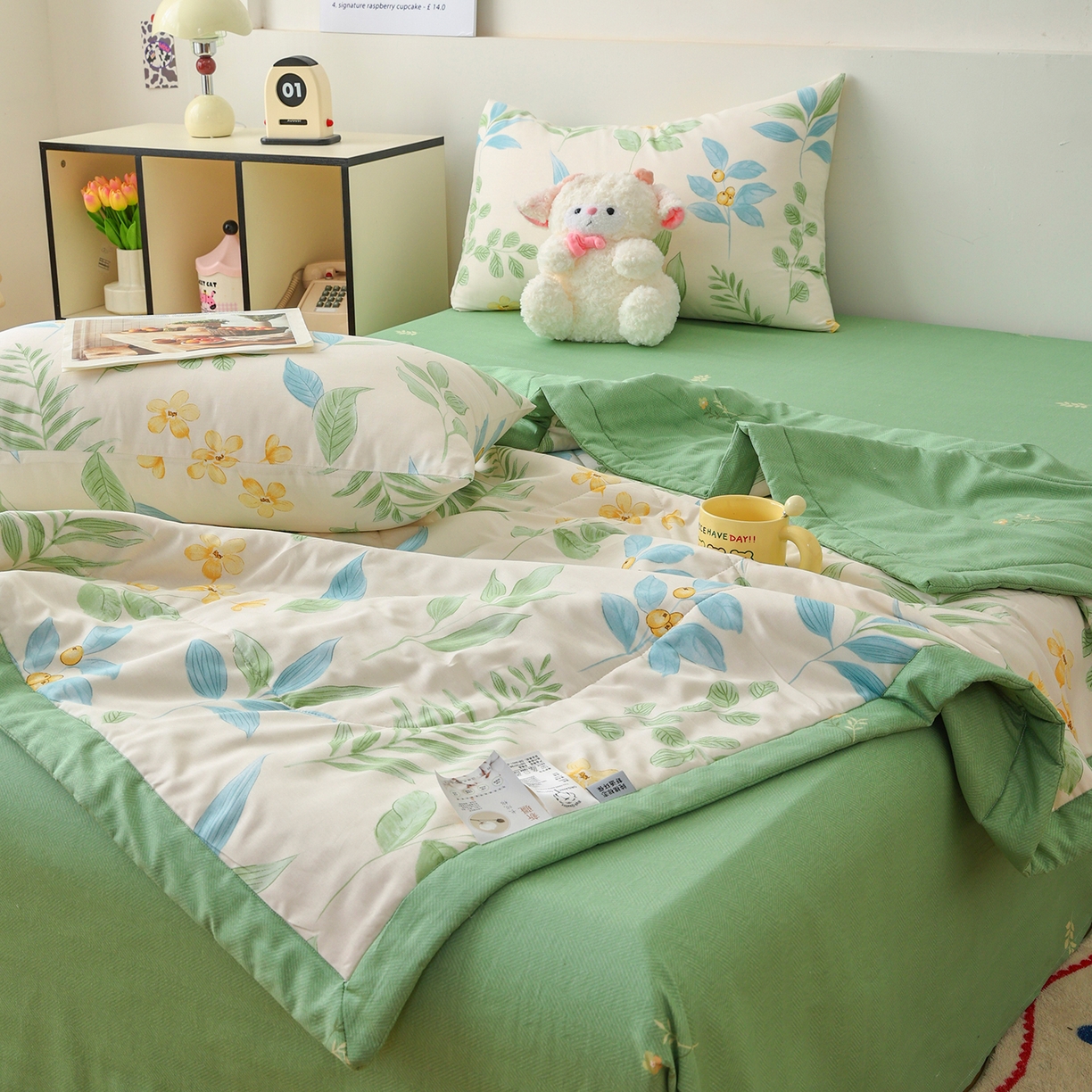 91家纺网 家纺一手货源 找家纺 尊妙被业 2026春夏新款全棉印花夏被空调被夏凉被 淡花香梦