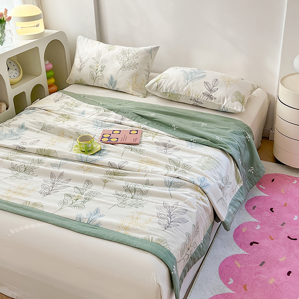 91家纺网 家纺一手货源 找家纺 尊妙被业 2026春夏新款全棉印花夏被空调被夏凉被 春风沐㰤