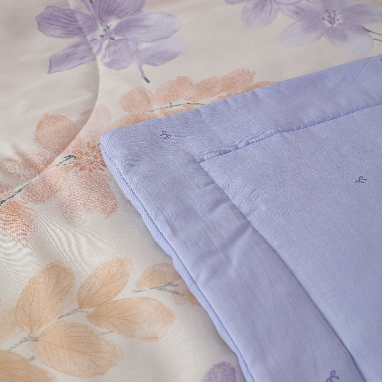 91家纺网 家纺一手货源 找家纺 尊妙被业 2026春夏新款全棉印花夏被空调被夏凉被 栖川 紫