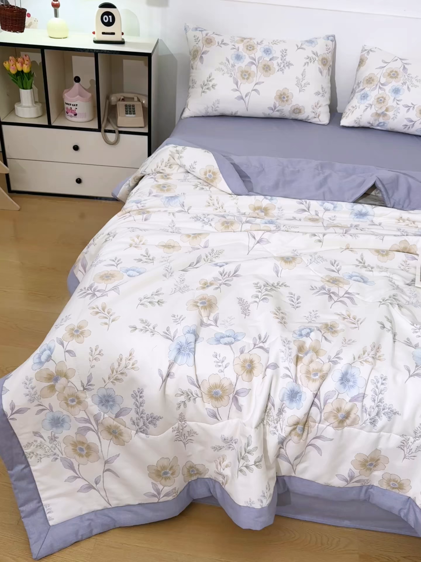 91家纺网 家纺一手货源 找家纺 尊妙被业 2026春夏新款全棉印花夏被空调被夏凉被 简秋