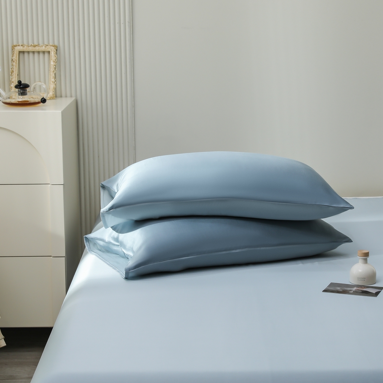 91家纺网 家纺一手货源 找家纺 禾时 2026新款奥地利进口兰精天丝夏被夏凉被空调被四件套 灰蓝色-冰川灰