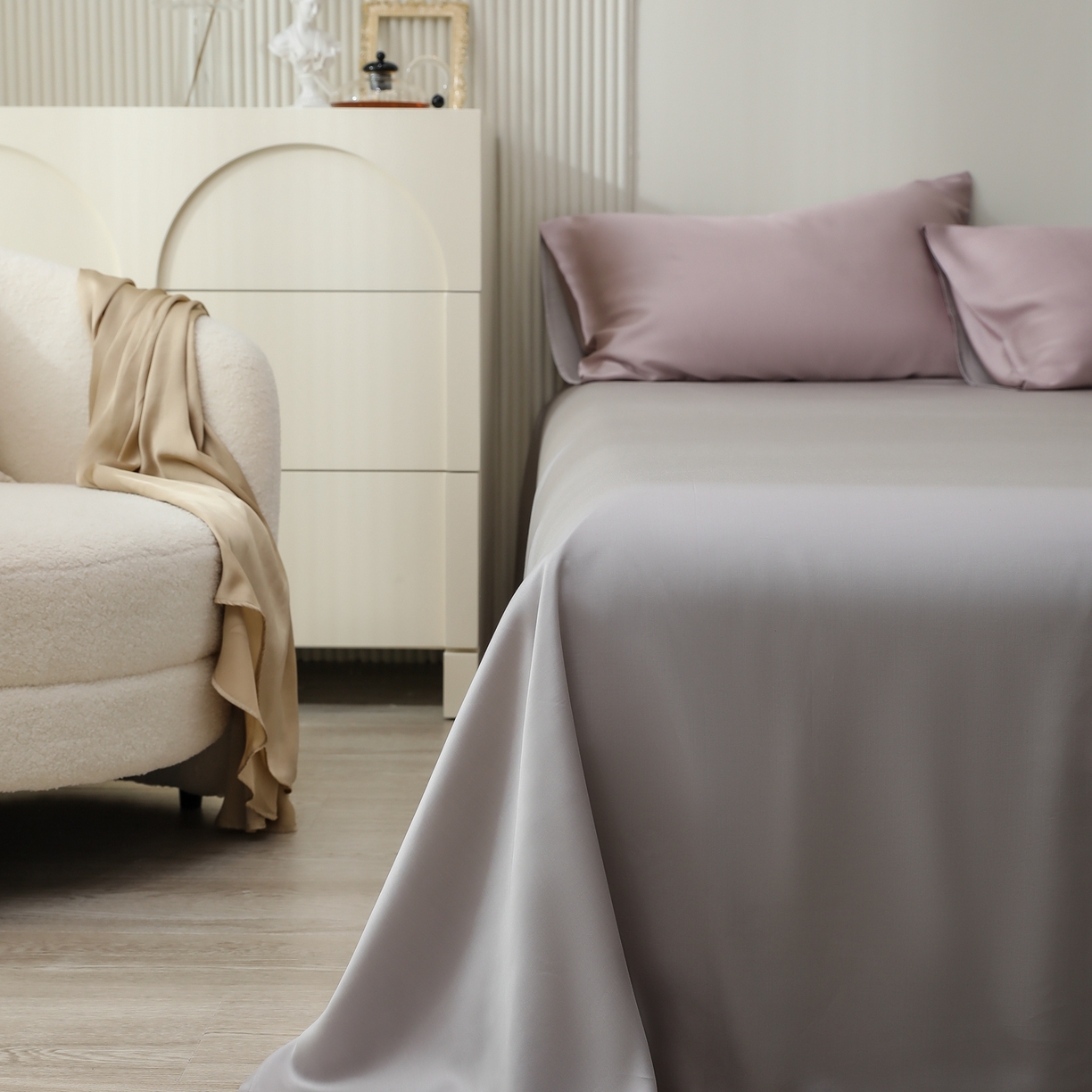 91家纺网 家纺一手货源 找家纺 禾时 2026新款奥地利进口兰精天丝夏被夏凉被空调被四件套 满天星紫-曙光银