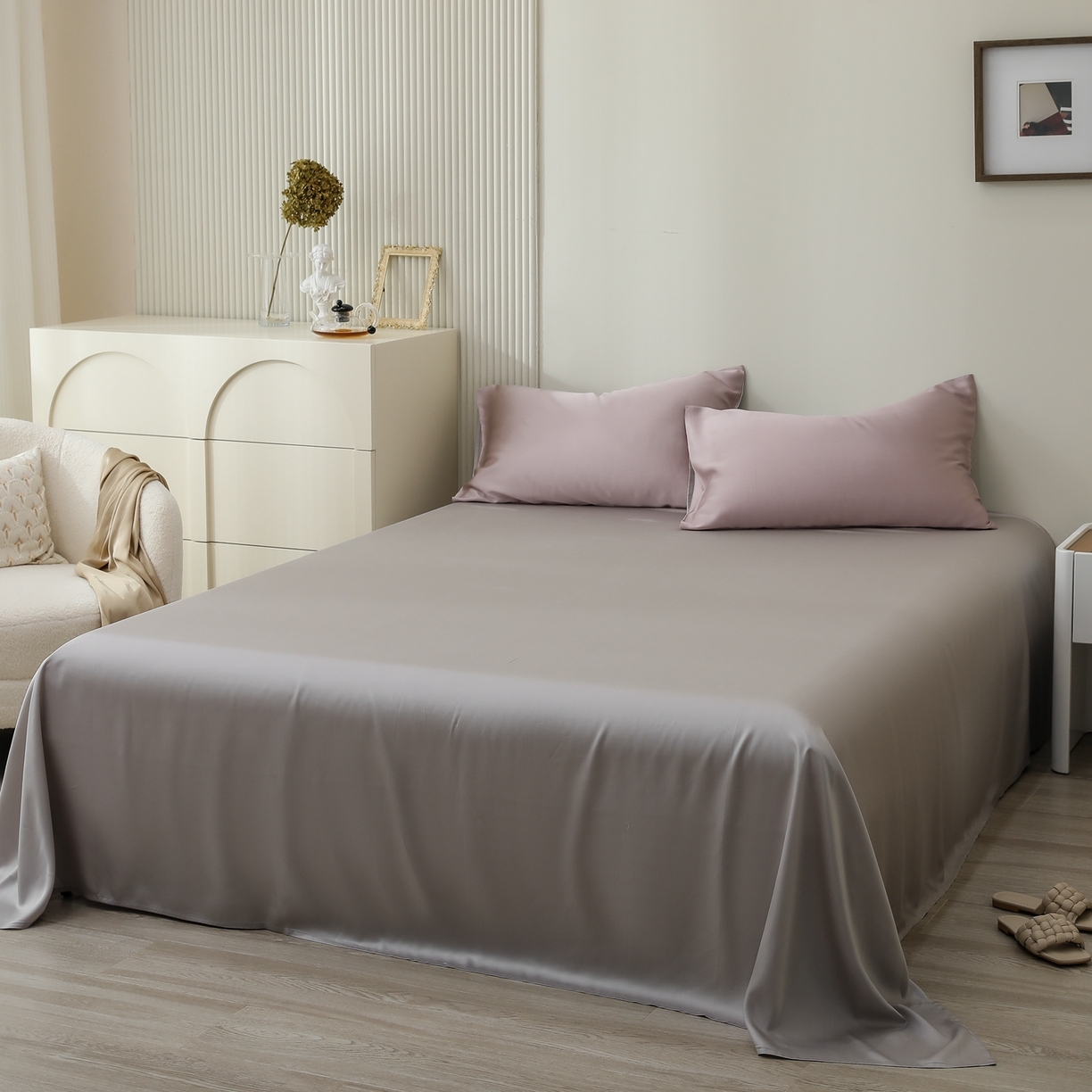 91家纺网 家纺一手货源 找家纺 禾时 2026新款奥地利进口兰精天丝夏被夏凉被空调被四件套 满天星紫-曙光银