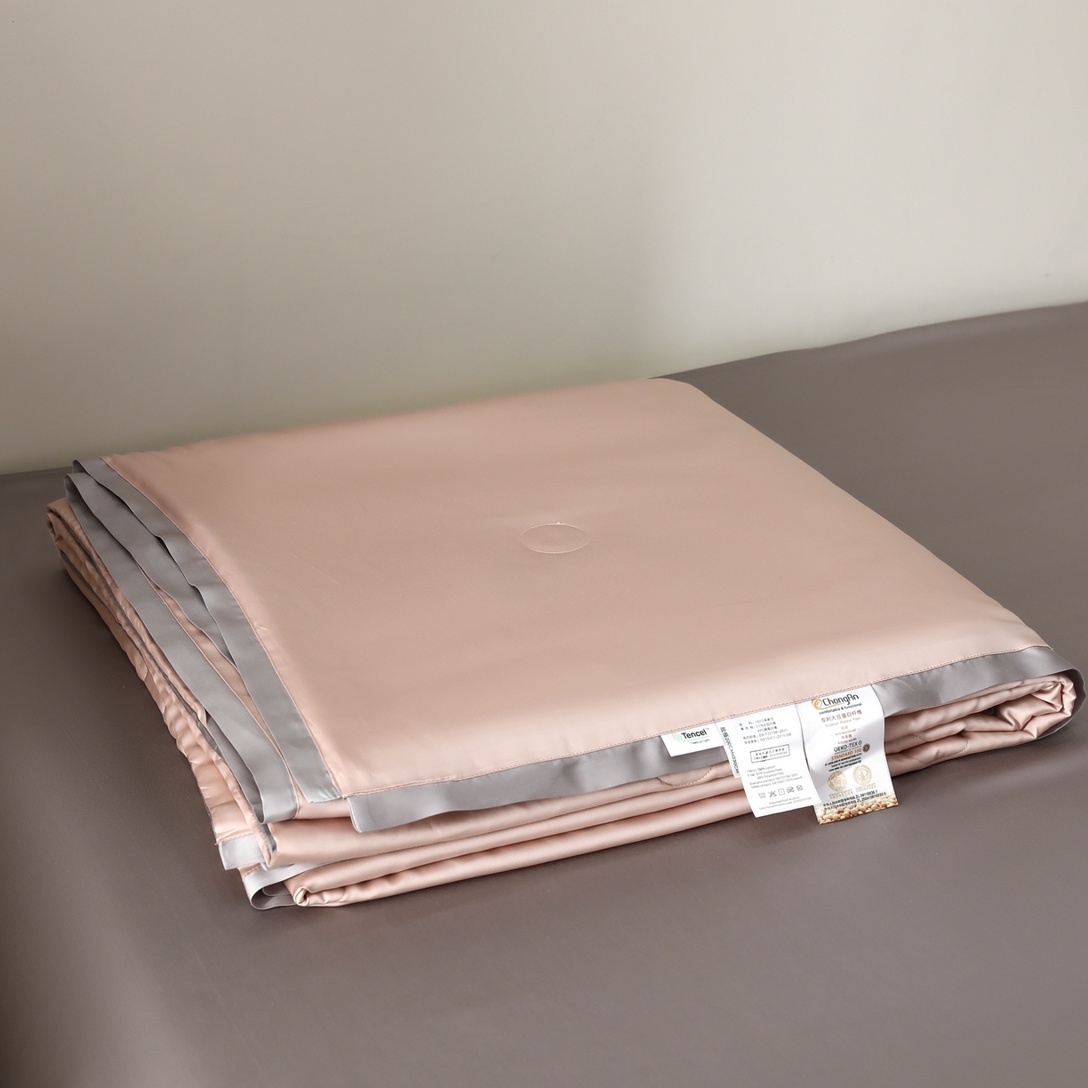 91家纺网 家纺一手货源 找家纺 禾时 2026新款奥地利进口兰精天丝夏被夏凉被空调被四件套 月光色-岩石灰