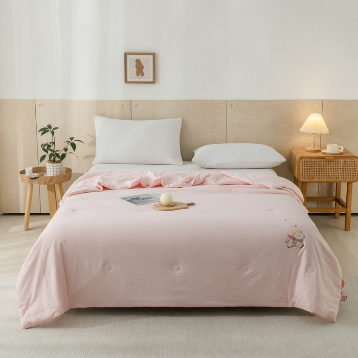 91家纺网 家纺一手货源 找家纺 （总）yyds网供 2026新款云顶棉皱皱纱夏被空调被双层纱薄夏被夏凉被空调被-马上有钱