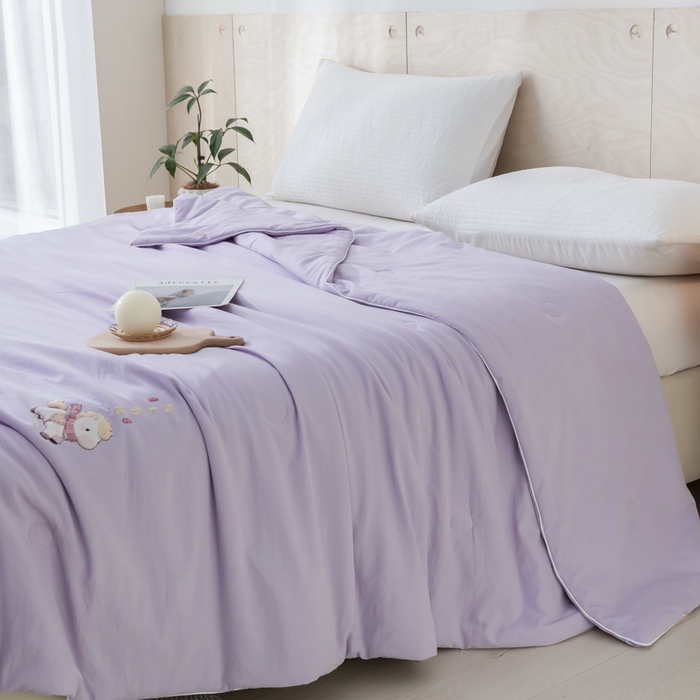 91家纺网 家纺一手货源 找家纺 yyds网供 2026新款云顶棉皱皱纱夏被空调被双层纱薄夏被夏凉被空调被-马上有钱 马上有钱-富贵紫