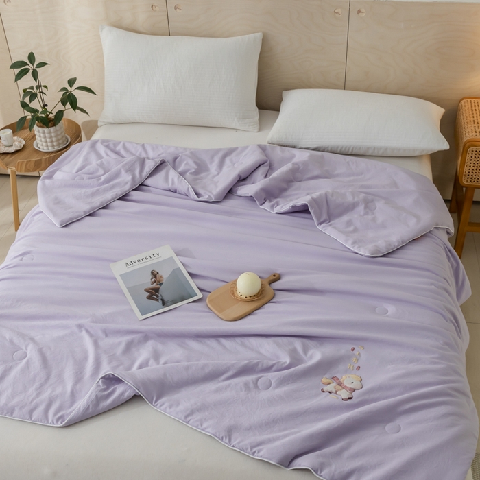 91家纺网 家纺一手货源 找家纺 yyds网供 2026新款云顶棉皱皱纱夏被空调被双层纱薄夏被夏凉被空调被-马上有钱 马上有钱-富贵紫