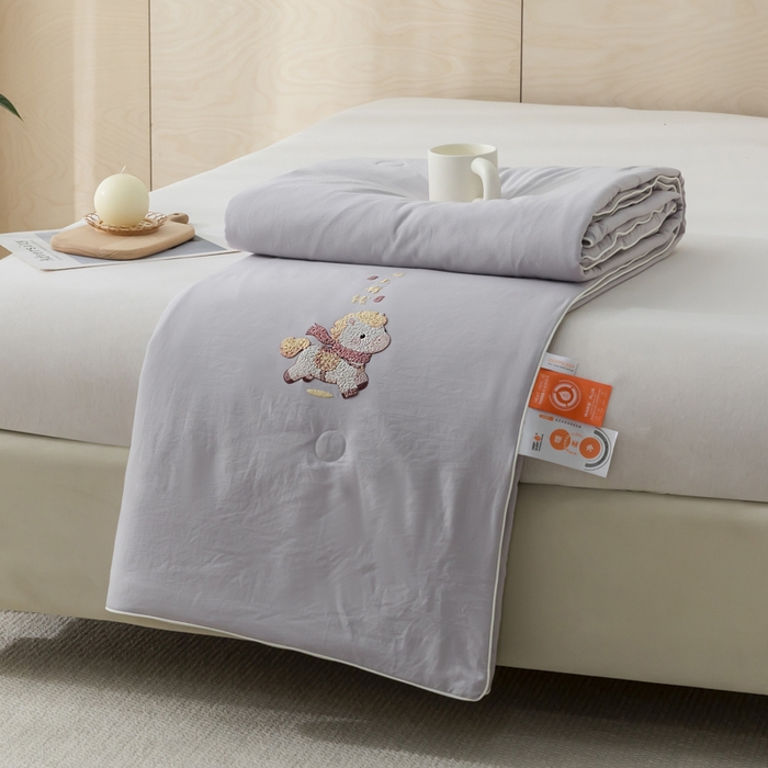 yyds网供 2026新款云顶棉皱皱纱夏被空调被双层纱薄夏被夏凉被空调被-马上有钱 马上有钱-紫灰