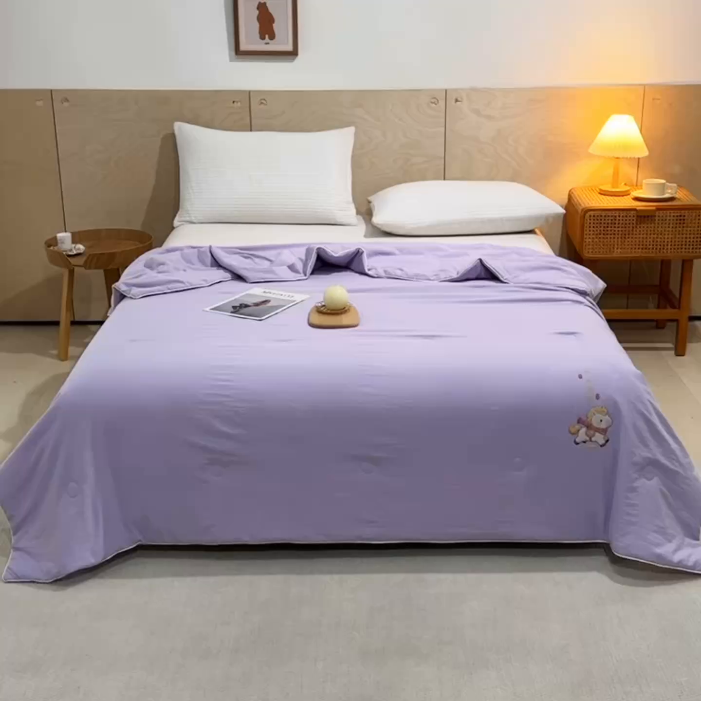 91家纺网 家纺一手货源 找家纺 yyds网供 2026新款云顶棉皱皱纱夏被空调被双层纱薄夏被夏凉被空调被-马上有钱 马上有钱-富贵紫