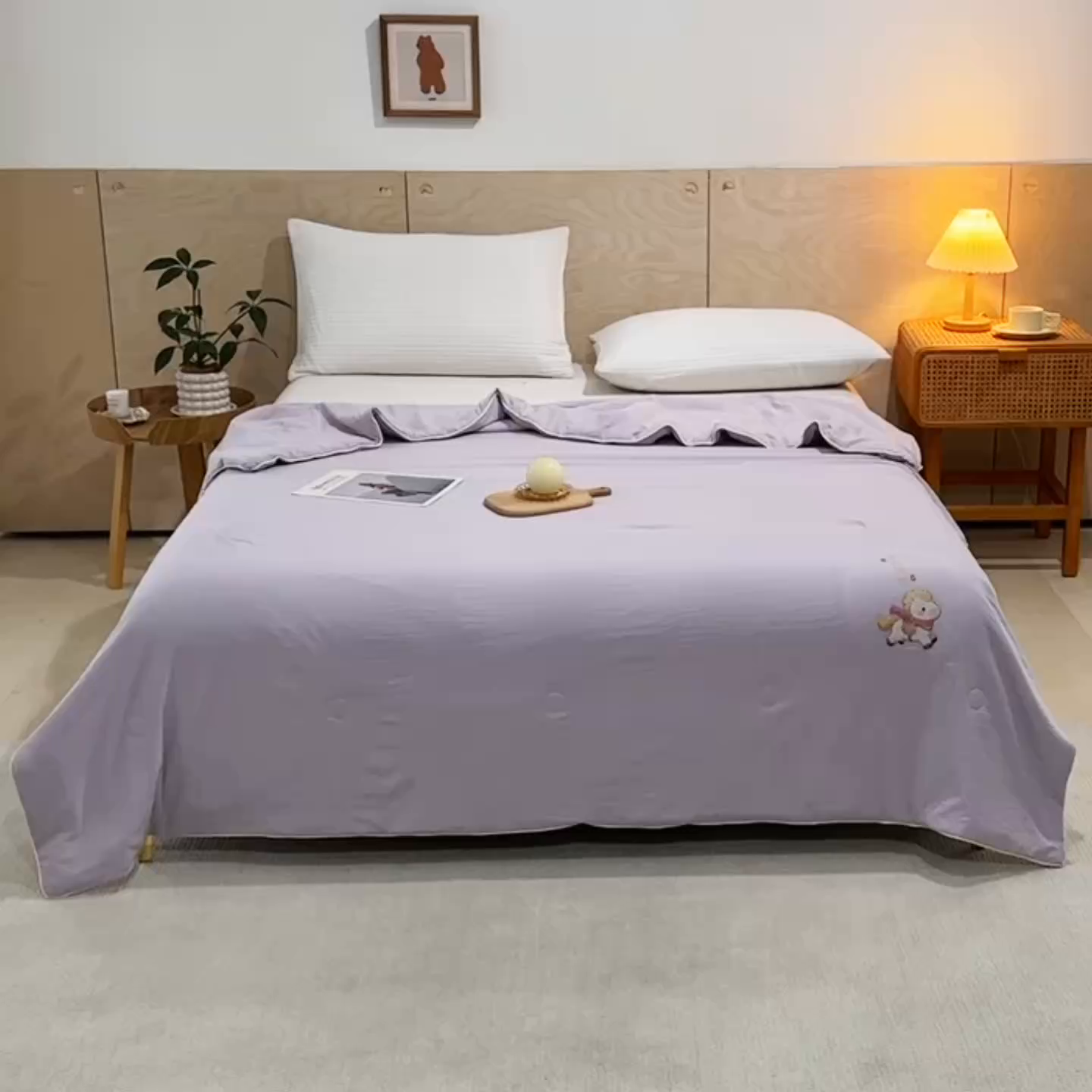 91家纺网 家纺一手货源 找家纺 yyds网供 2026新款云顶棉皱皱纱夏被空调被双层纱薄夏被夏凉被空调被-马上有钱 马上有钱-紫灰