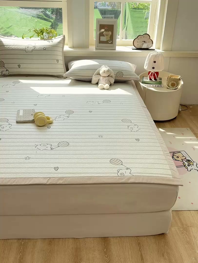 91家纺网 家纺一手货源 找家纺 （总）源舍家纺 2026新款A类PE卡通凉席三件套小红书爆款可水洗空调软席凉感值超0.25-床席