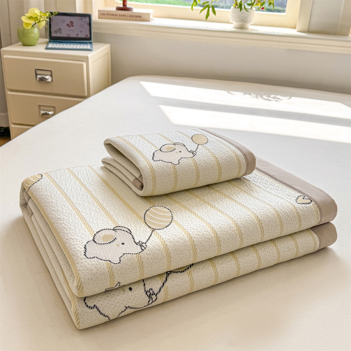 91家纺网 家纺一手货源 找家纺 （总）源舍家纺 2026新款A类PE卡通凉席三件套小红书爆款可水洗空调软席凉感值超0.25-床席