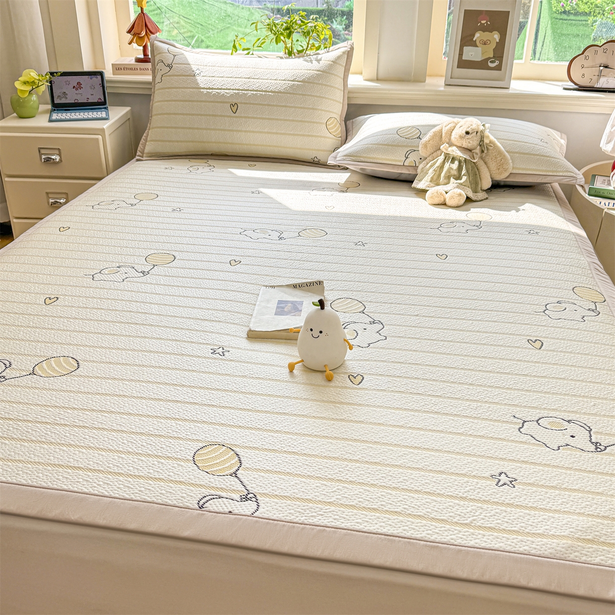 91家纺网 家纺一手货源 找家纺 （总）源舍家纺 2026新款A类PE卡通凉席三件套小红书爆款可水洗空调软席凉感值超0.25-床席