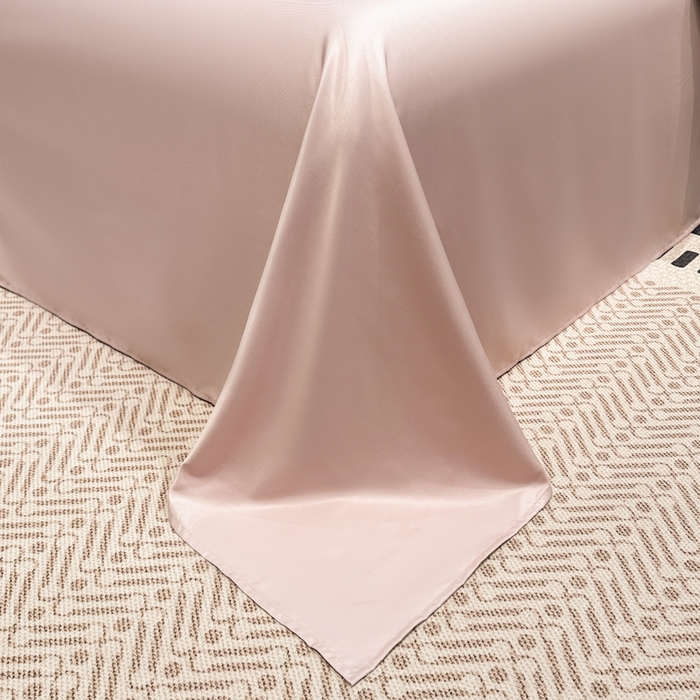 91家纺网 家纺一手货源 找家纺 金牛座家纺 2026新款亮丝贡缎提花刺绣夏被夏凉被空调被四件套-恋曲 恋曲-浅豆沙