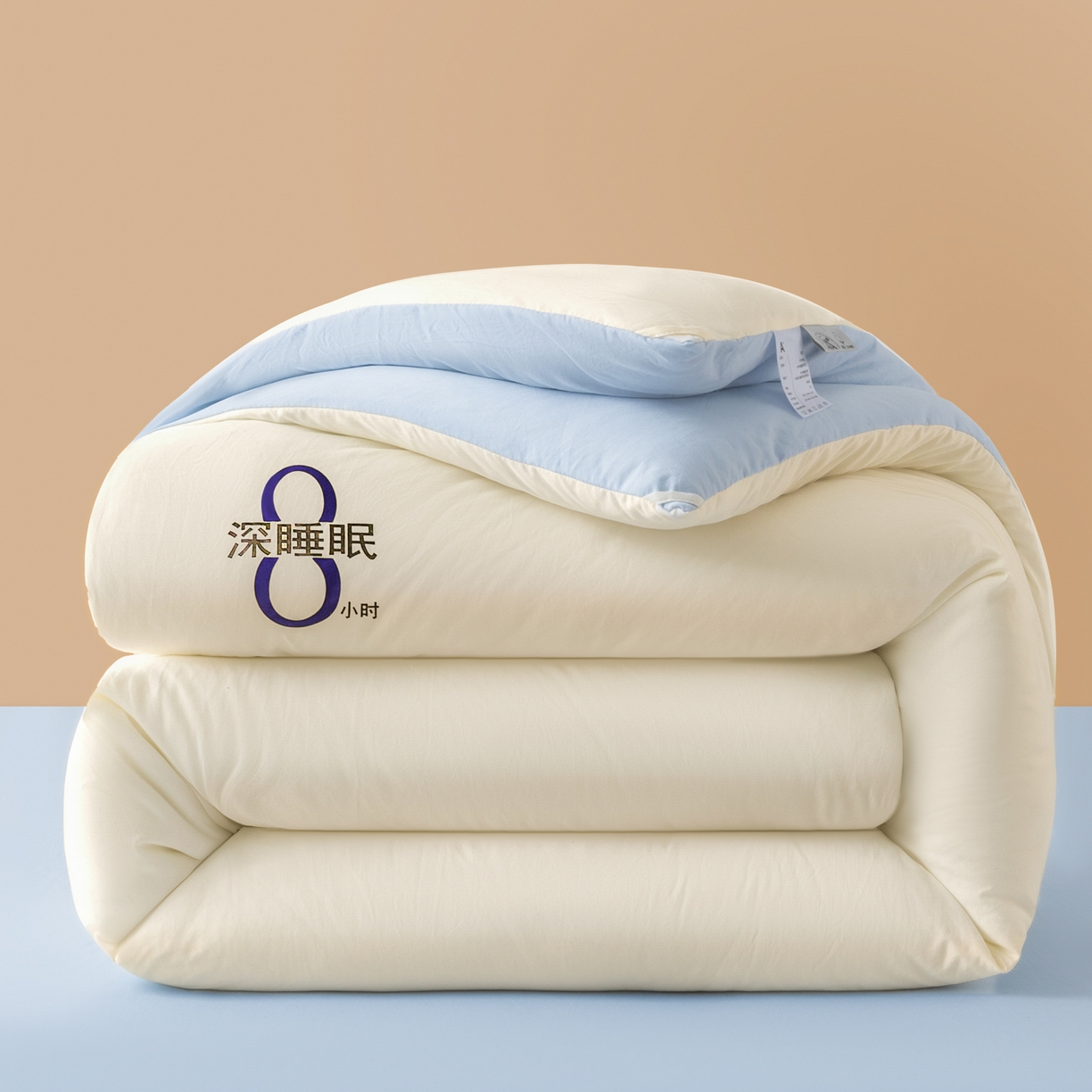 芬晴家纺 2026春夏新款A类纯色棉花被冬被被子被芯 深睡眠-白蓝