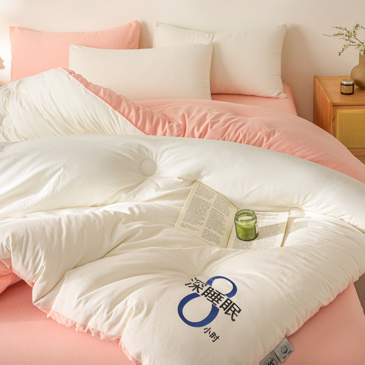 91家纺网 家纺一手货源 找家纺 芬晴家纺 2026春夏新款A类纯色棉花被冬被被子被芯 深睡眠-白玉