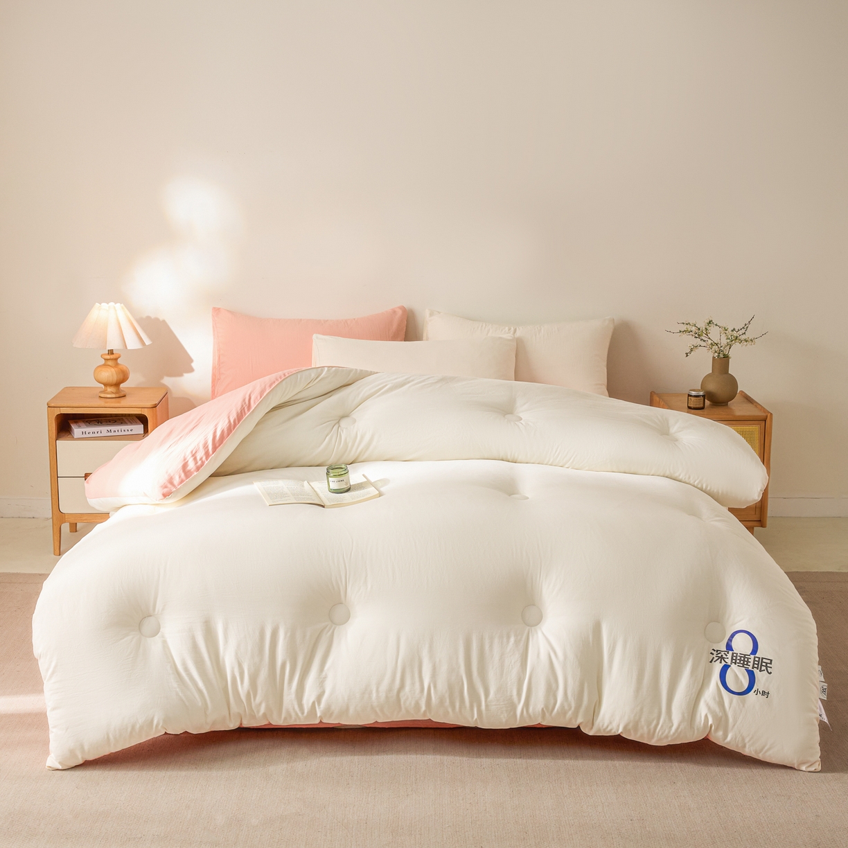 91家纺网 家纺一手货源 找家纺 芬晴家纺 2026春夏新款A类纯色棉花被冬被被子被芯 深睡眠-白玉