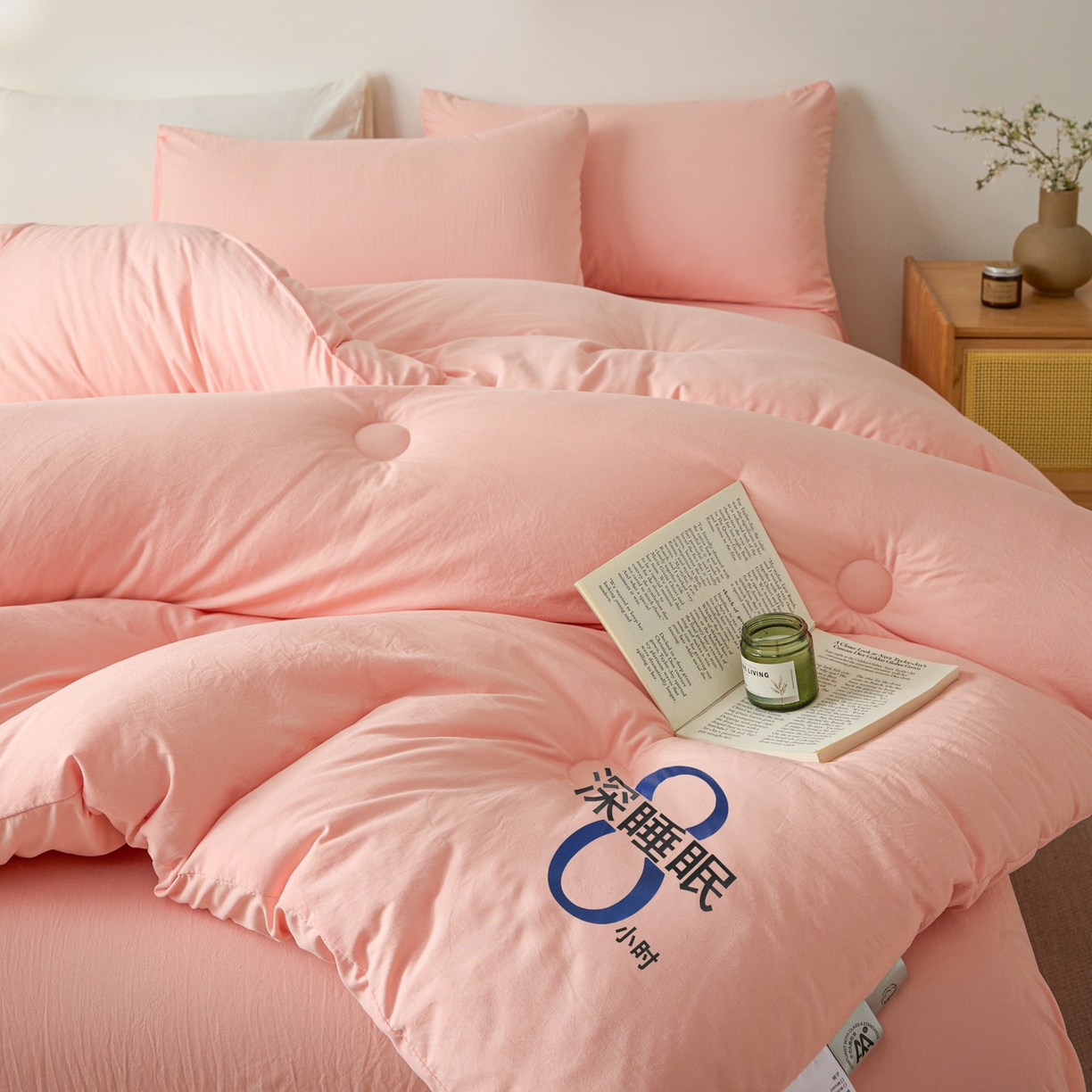 91家纺网 家纺一手货源 找家纺 芬晴家纺 2026春夏新款A类纯色棉花被冬被被子被芯 深睡眠-玉色