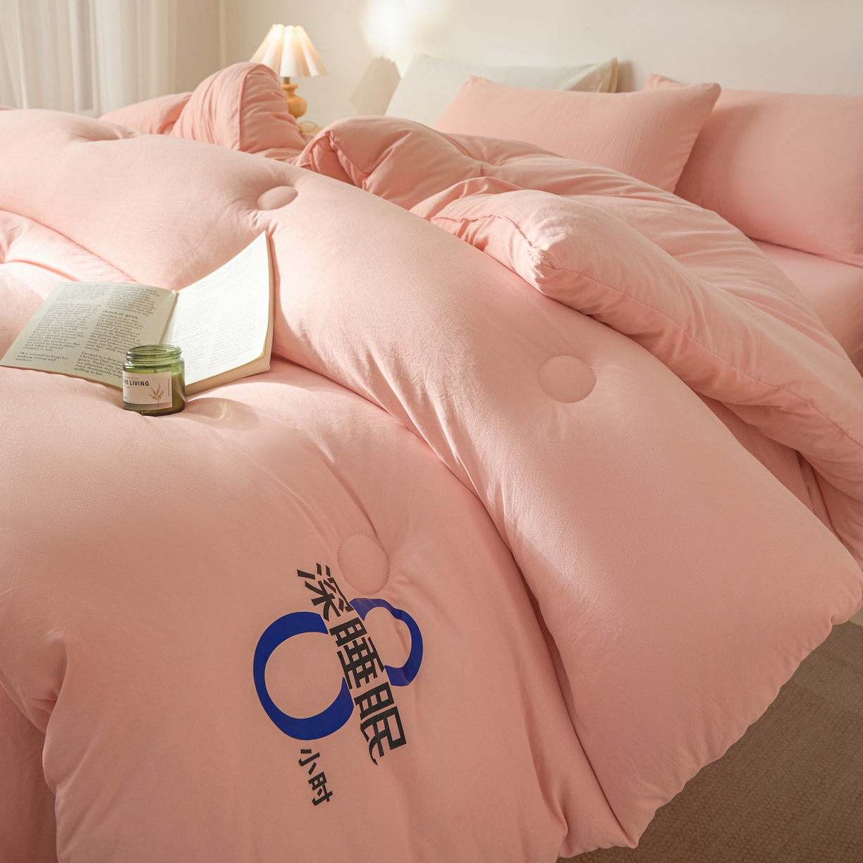 91家纺网 家纺一手货源 找家纺 芬晴家纺 2026春夏新款A类纯色棉花被冬被被子被芯 深睡眠-玉色