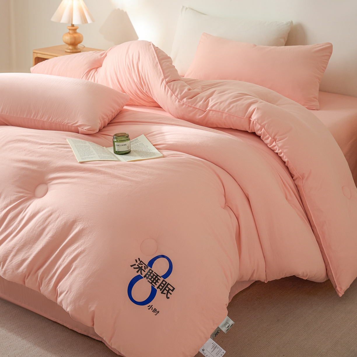 91家纺网 家纺一手货源 找家纺 芬晴家纺 2026春夏新款A类纯色棉花被冬被被子被芯 深睡眠-玉色