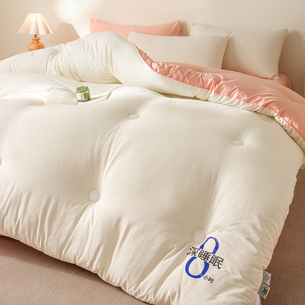 91家纺网 家纺一手货源 找家纺 芬晴家纺 2026春夏新款A类纯色棉花被冬被被子被芯 深睡眠-白玉