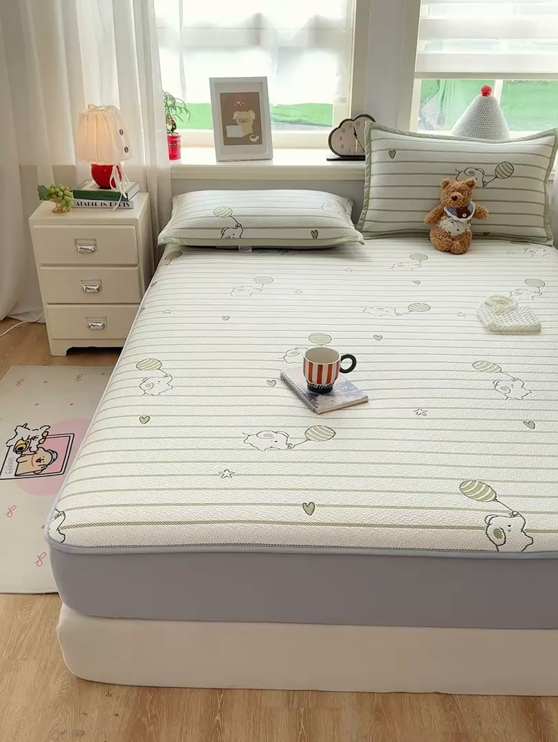 91家纺网 家纺一手货源 找家纺 （总）源舍家纺 2026新款A类PE卡通凉席三件套小红书爆款可水洗空调软席凉感值超0.25-床笠