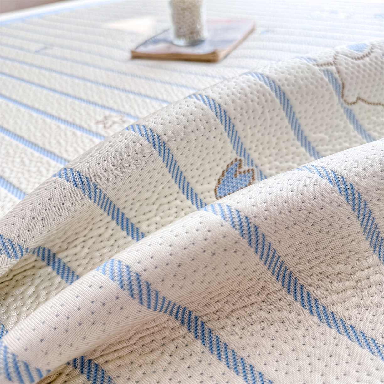 91家纺网 家纺一手货源 找家纺 源舍家纺 2026新款A类PE卡通凉席三件套小红书爆款可水洗空调软席凉感值超0.25-床笠 气球小象-蓝啵啵床席款