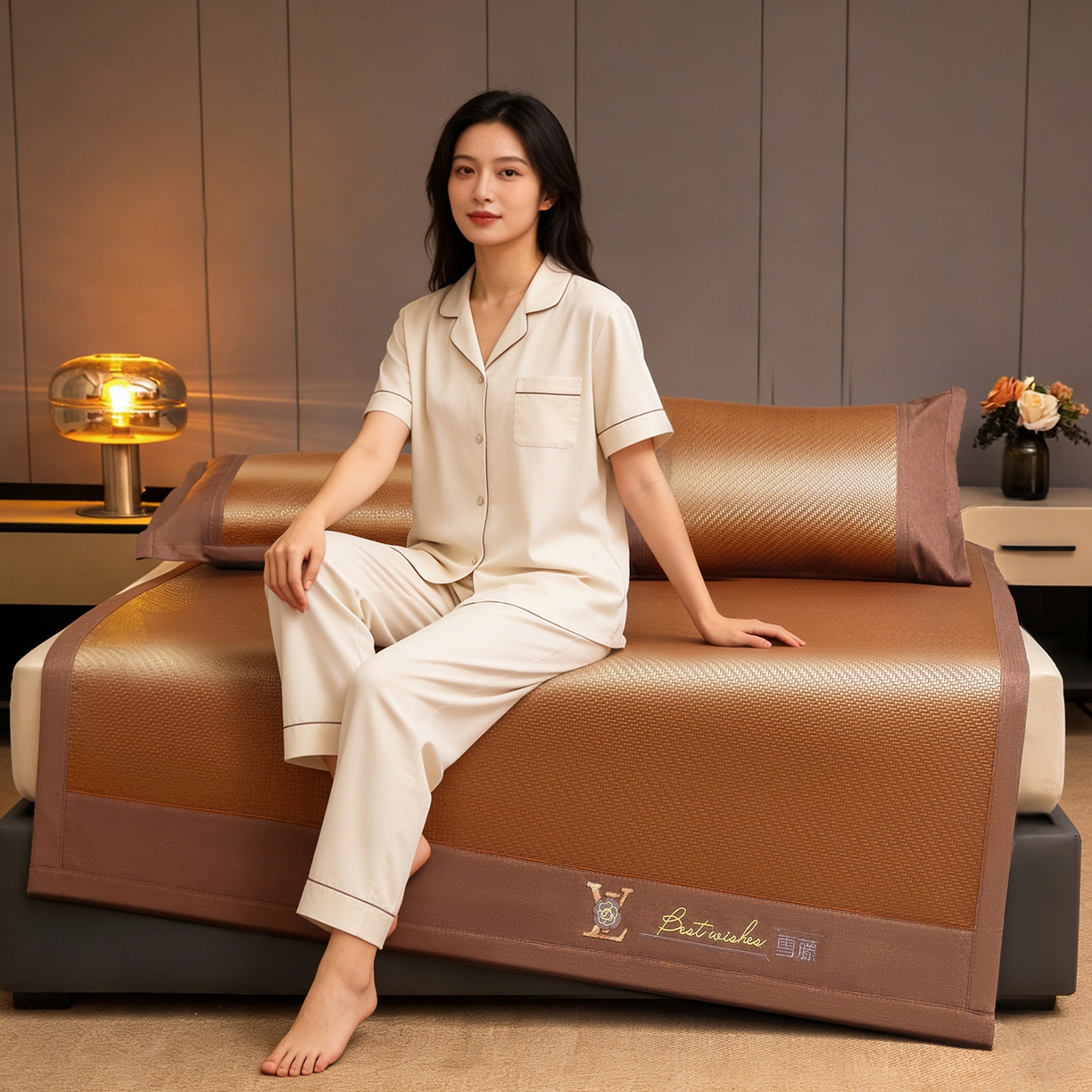 91家纺网 家纺一手货源 找家纺 （总）尚品凤凰 2026新款PE雪藤席三件套