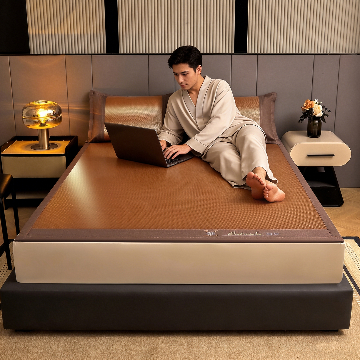 91家纺网 家纺一手货源 找家纺 （总）尚品凤凰 2026新款PE雪藤席三件套