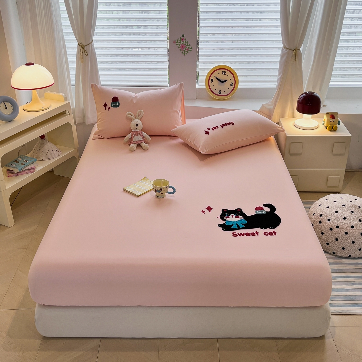 91家纺网 家纺一手货源 找家纺 （总）其奥家纺 2026春夏新款纯棉全棉老粗布床笠纯色凉席