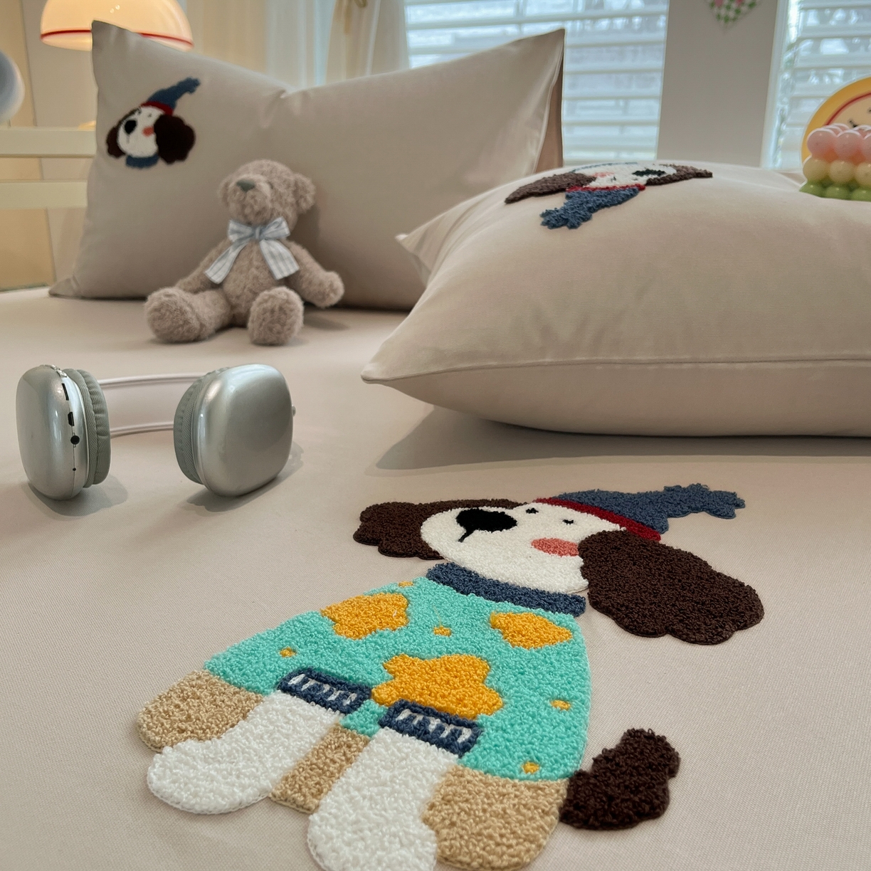 91家纺网 家纺一手货源 找家纺 其奥家纺 2026春夏新款纯棉全棉老粗布床笠纯色凉席 欢乐狗-奶咖