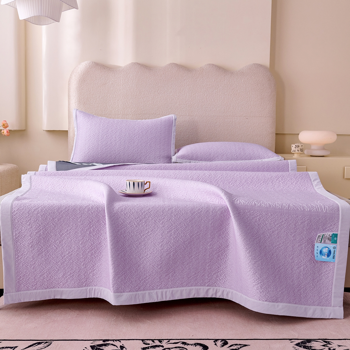 91家纺网 家纺一手货源 找家纺 （总）尚品凤凰 2026新款凉豆豆平铺款凉席--幸运草系列