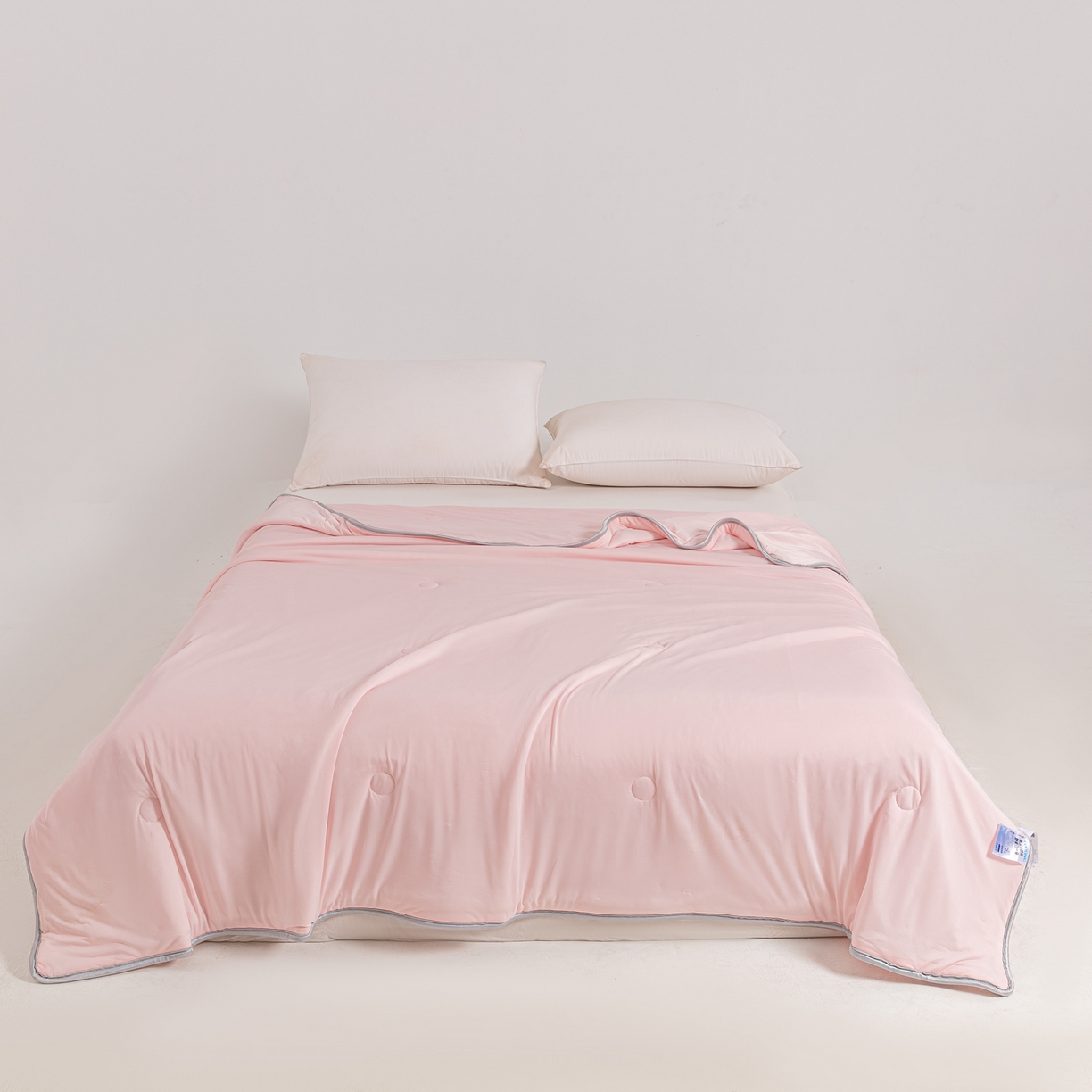 小老弟 2026新款凉感纯色双拼色夏被被子被芯 双面粉