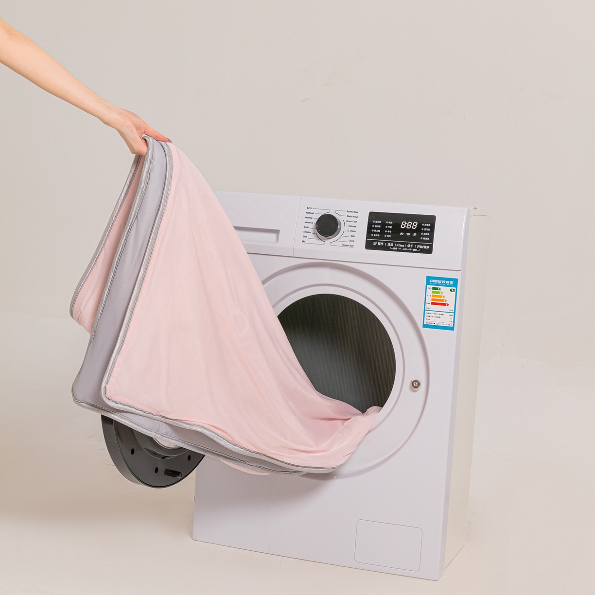 91家纺网 家纺一手货源 找家纺 小老弟 2026新款凉感纯色双拼色夏被被子被芯 双拼粉灰